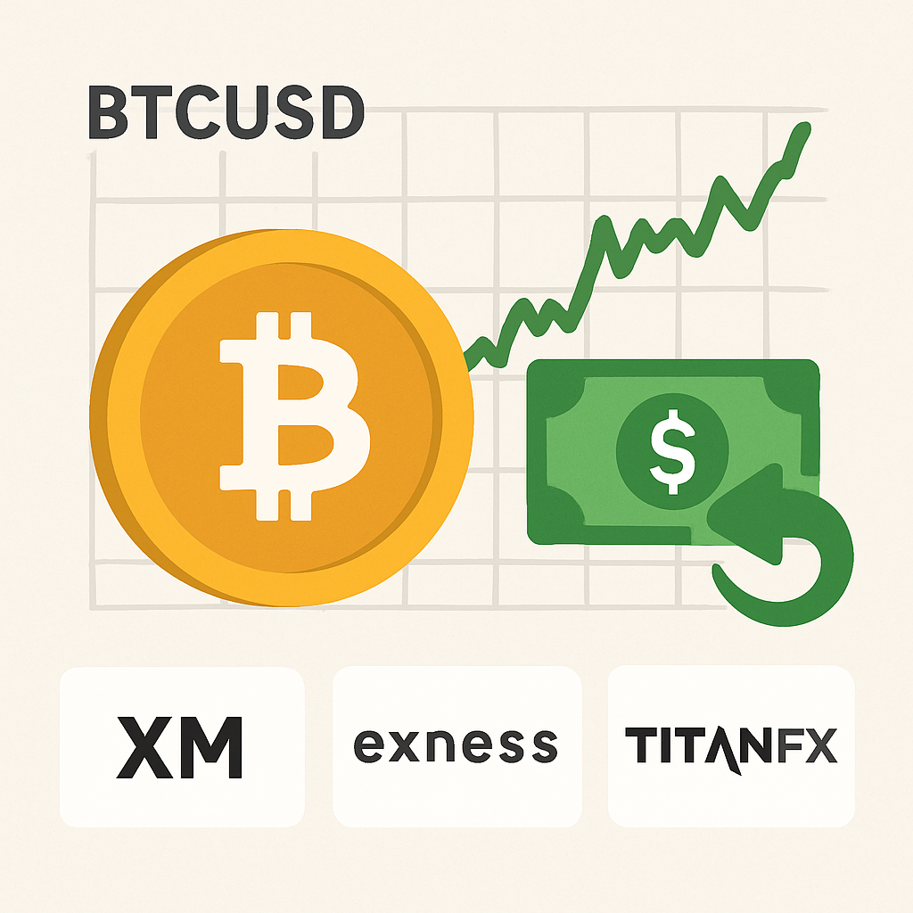 BTCUSDキャッシュバック比較（XM / Exness / TitanFX）
